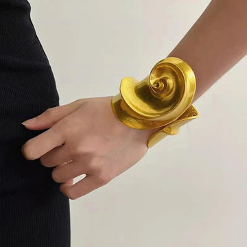 New Vintage Heavy Exaggerated Metal Irregular Spiral Vortex Geometric Adjustable Bracelet Bangles for Women - The Jewellery Supermarket